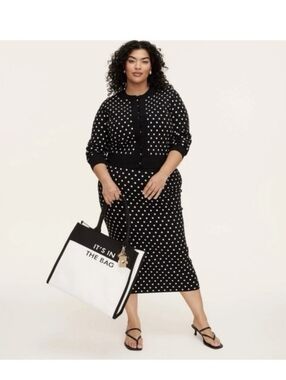 Kate Spade Black & White "It's In The Bag" Canvas Tote